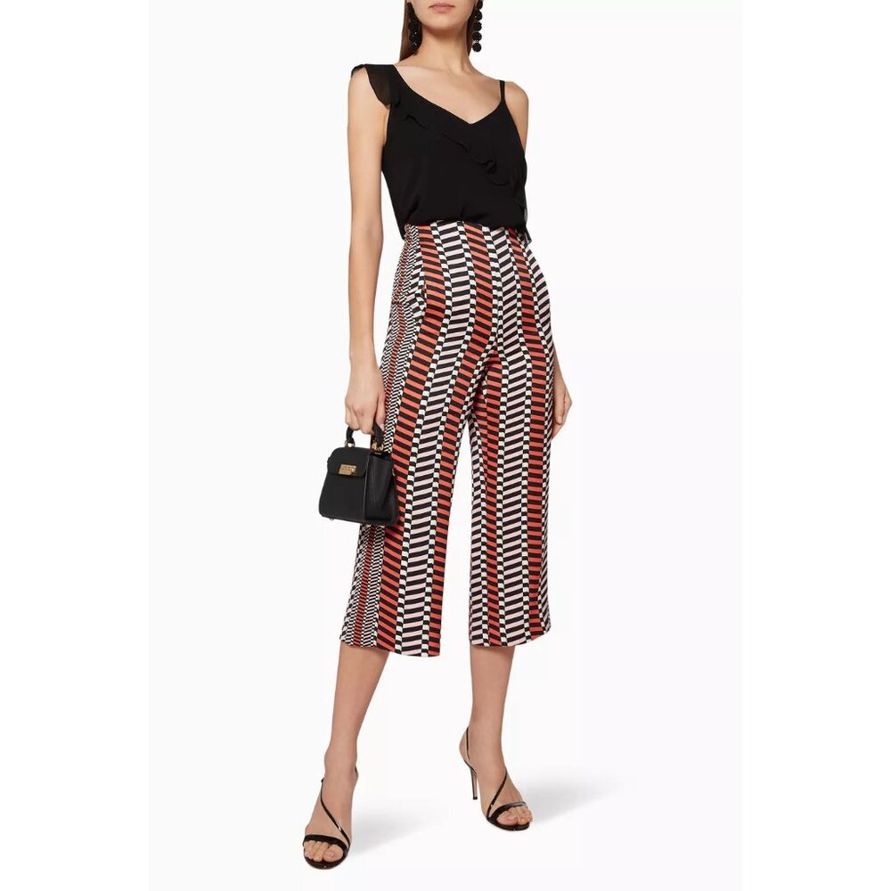 NWT Marella x Walala Womens Size 10 10x25 Polline Cropped Geo-Print Pants NEW
